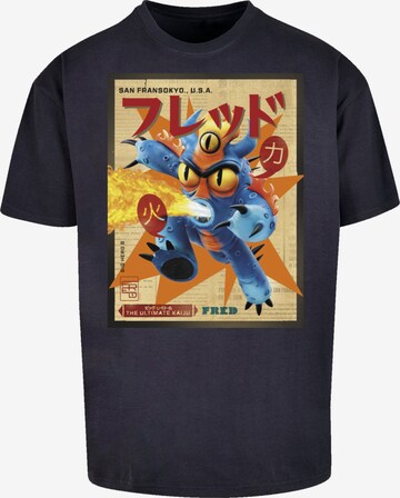 F4NT4STIC T-Shirt 'Big Hero 6 Fred Newspaper' in Blau: predná strana