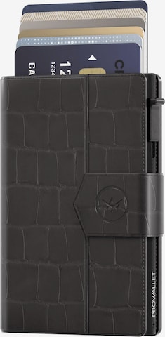 Prowallet Wallet 'Pasjeshouder Plus Croco' in Black: front