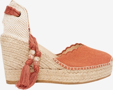 Alhamas Sandals 'Alpargata Cuña 10 cm' in Orange: front