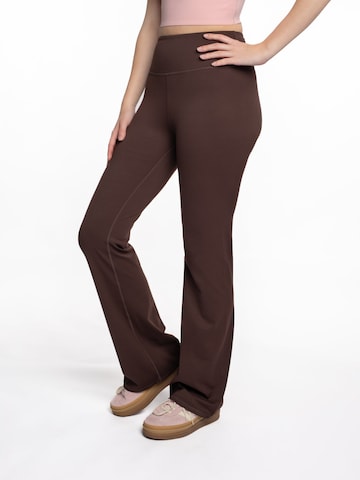 mymotus Bootcut Športne hlače 'mymotus® Ladies soft bootcut legging, d. brown, YW55' | rjava barva