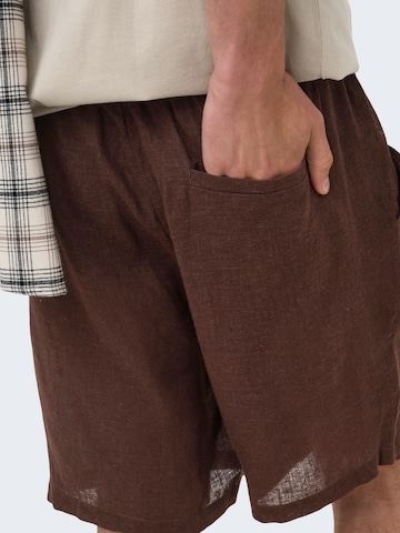 Only & Sons - Regular Calças 'ONSLaurence' em castanho