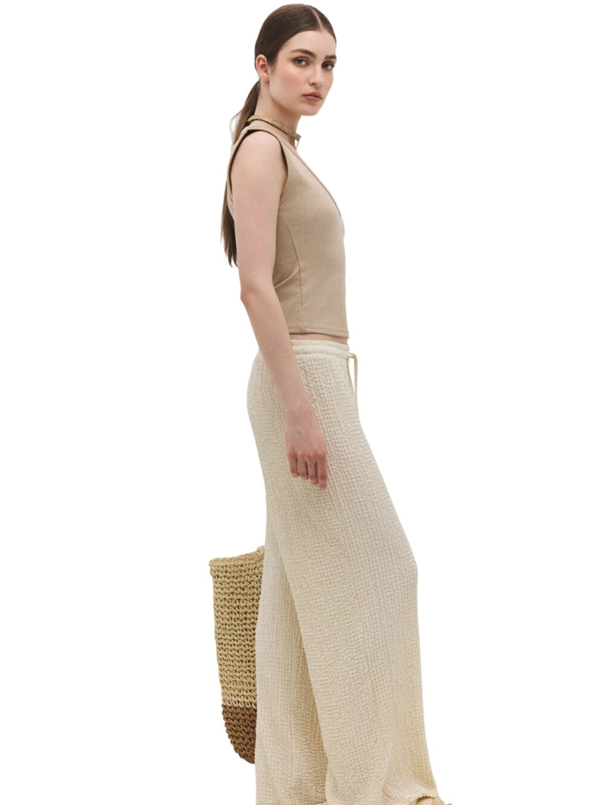 No Matter What Regular Broek in Beige