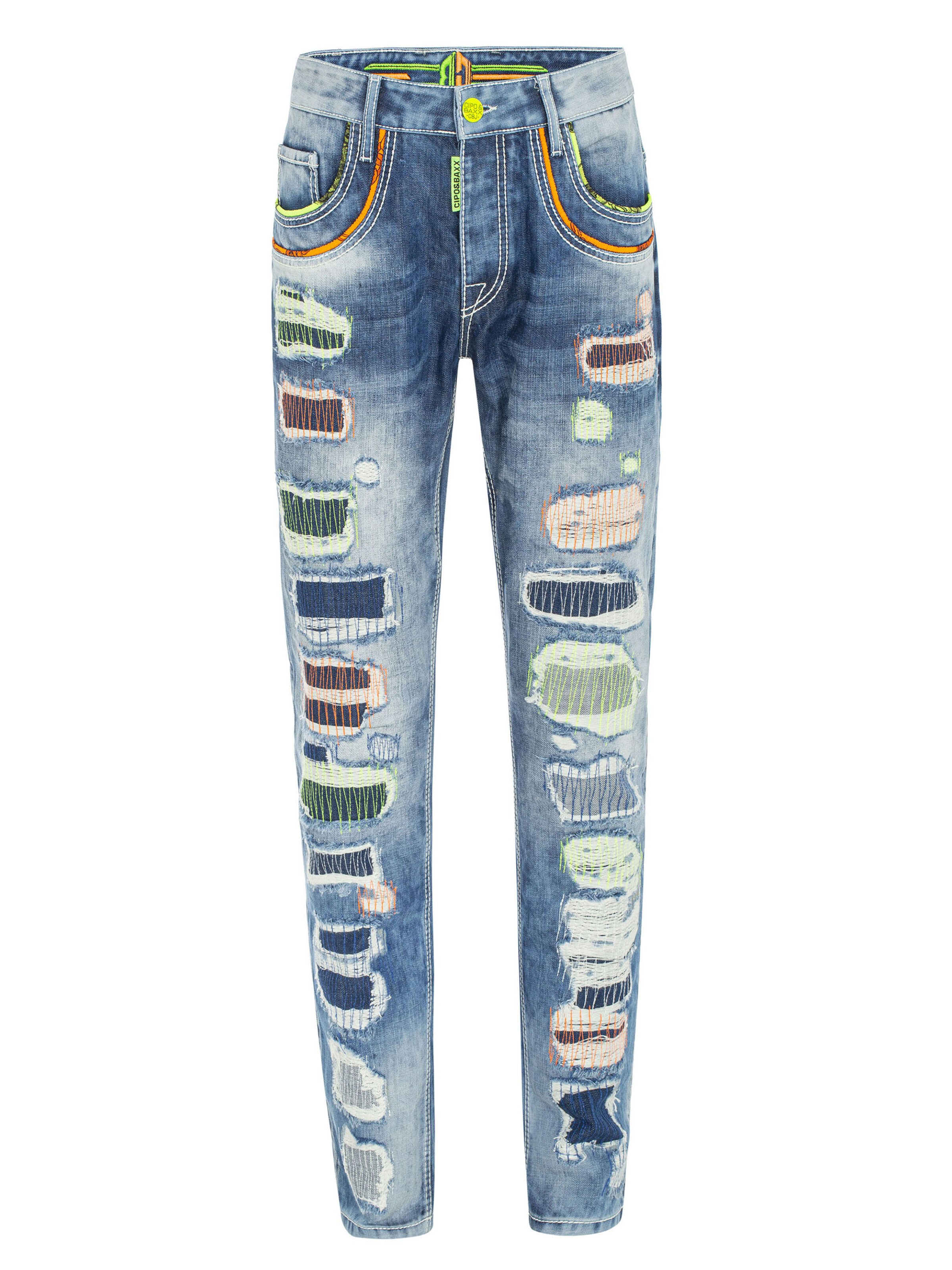 CIPO & BAXX Slimfit Jeans in Blauw: voorkant