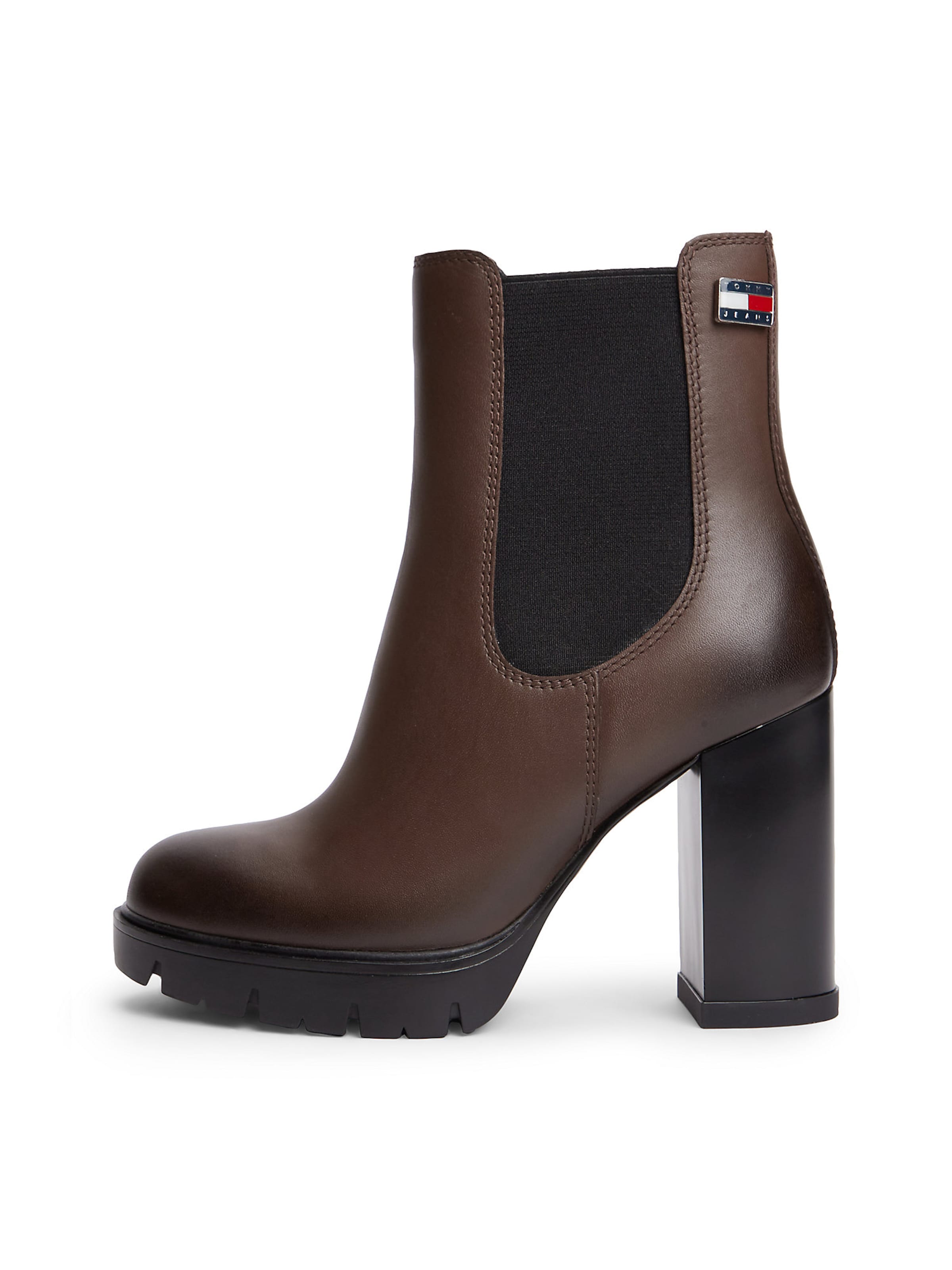 Tommy Jeans Chelsea boots in Bruin: voorkant