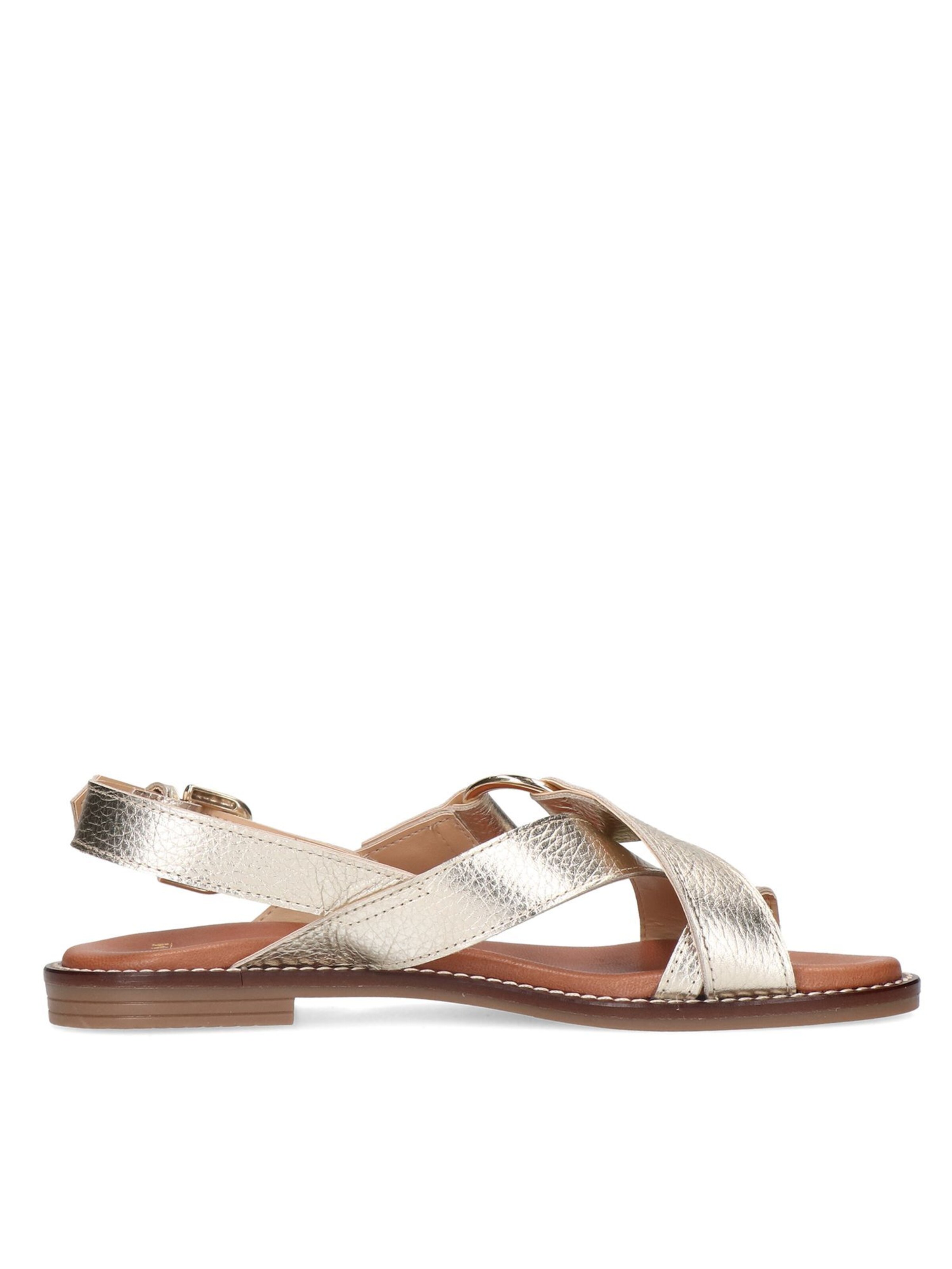 MANFIELD T-Bar Sandals in Gold