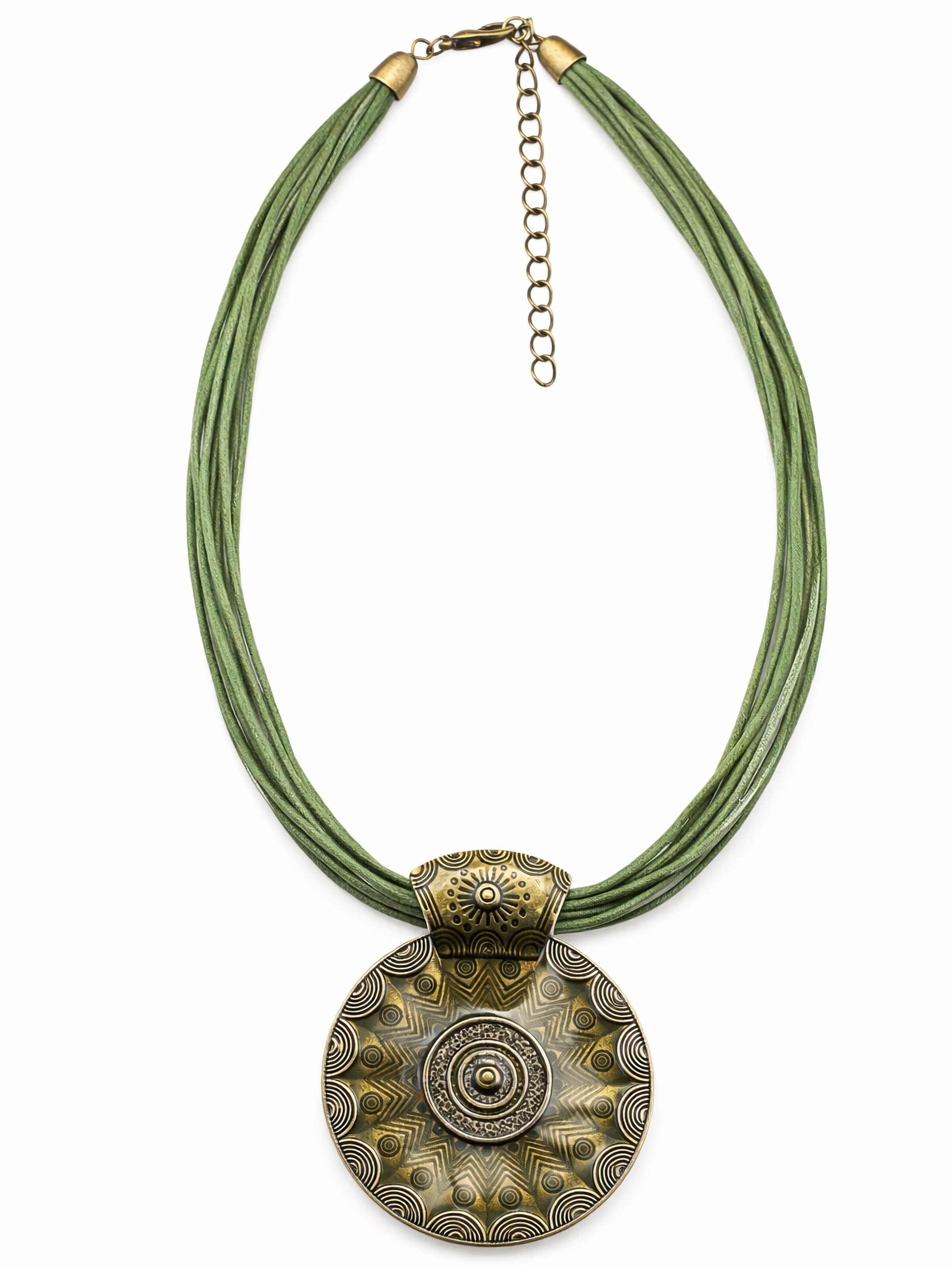 COLLEZIONE ALESSANDRO Necklace 'Ciondolo' in Green: front
