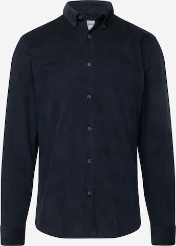 Coupe regular Chemise Lindbergh en noir : devant