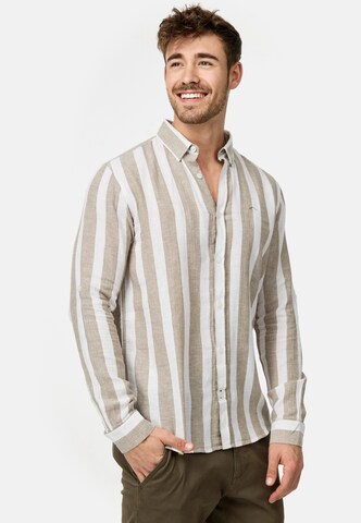 INDICODE JEANS Regular Fit Hemd 'Brayden' in Beige