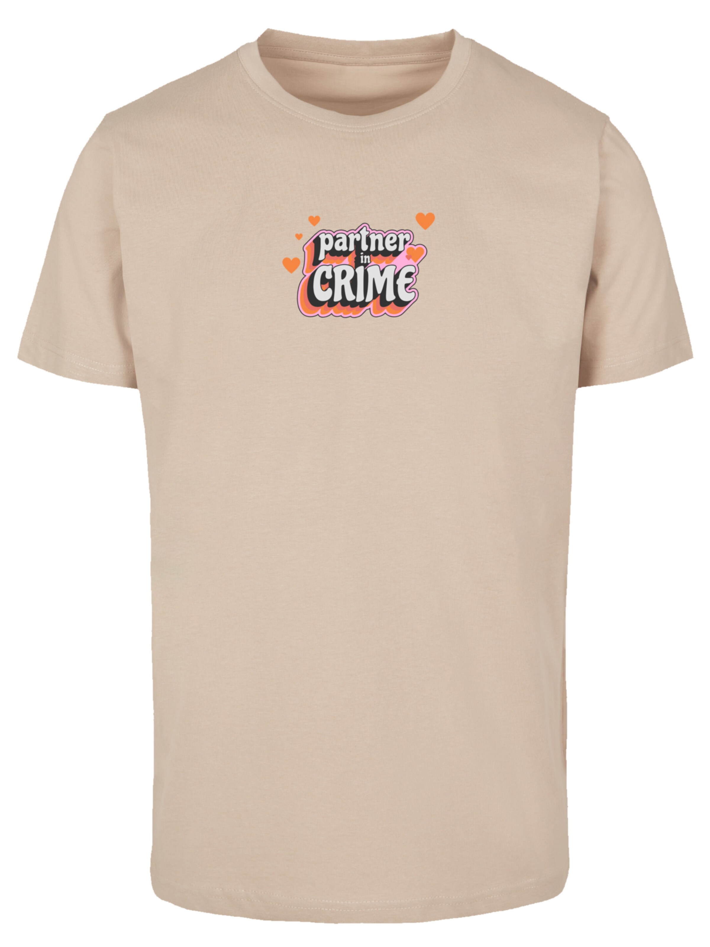 F4NT4STIC Shirt 'Partner In Crime Valentinstag' in Beige: front