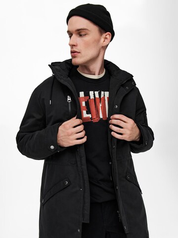 Only & Sons - Parka de inverno 'Klaus' em preto