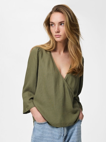 PIECES Blouse 'PCPia' in Groen: voorkant