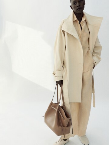 MANGO Loosefit Bukser 'Lino' i gul