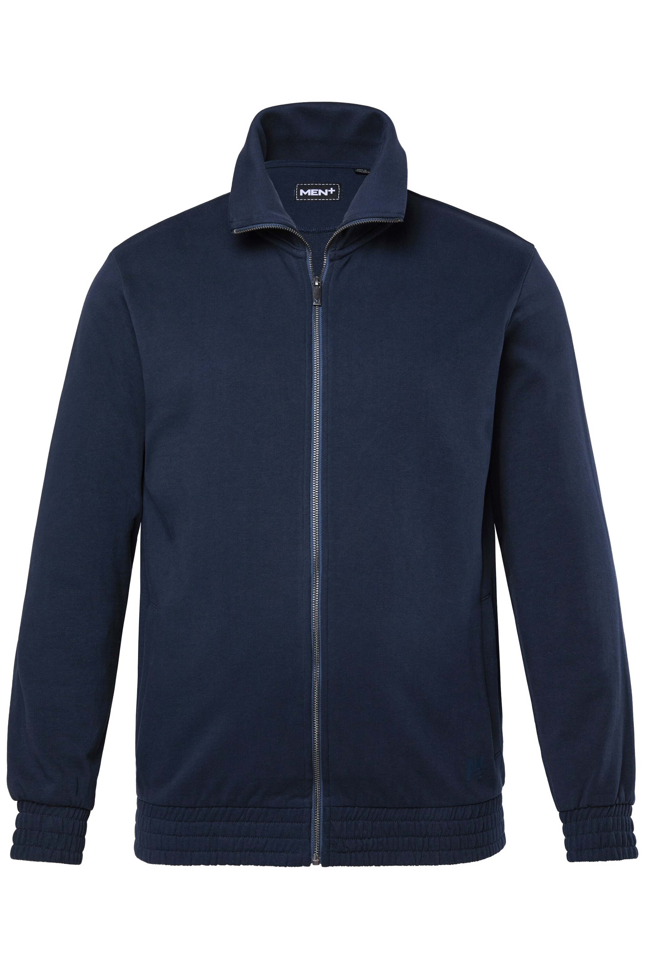 Men Plus Sweatjacke in Blau: Vorderseite