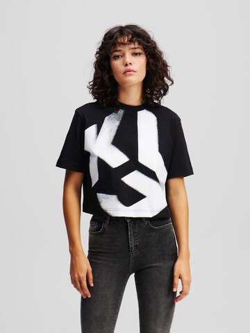 KARL LAGERFELD JEANSMajica - crna boja: prednji dio