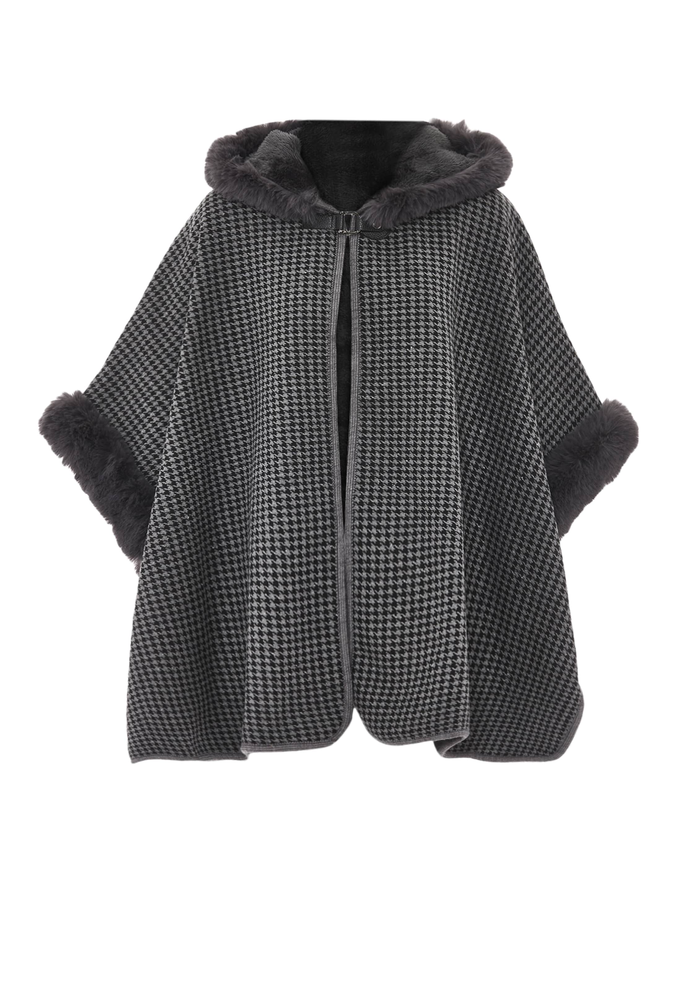 OSHA Poncho in dunkelgrau / schwarz, Produktansicht