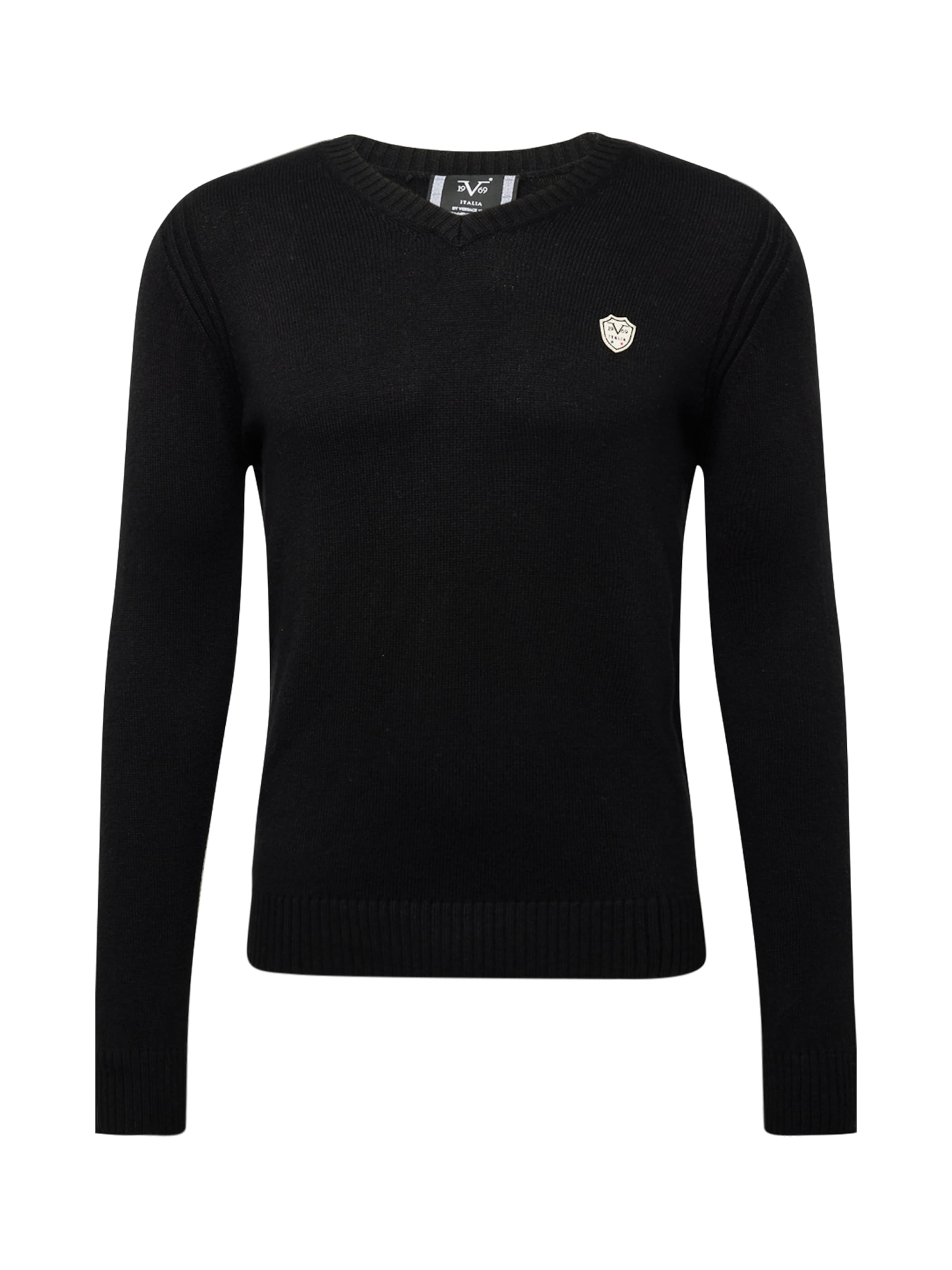 19V69 ITALIA Πουλόβερ 'GINO' σε μαύρο: μπροστά
