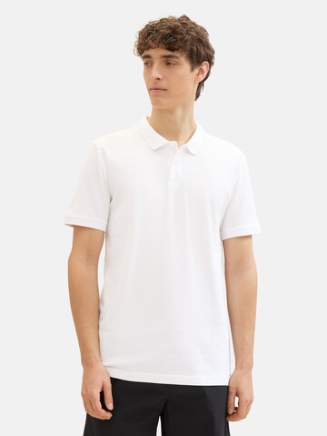 T-Shirt TOM TAILOR DENIM en blanc : devant