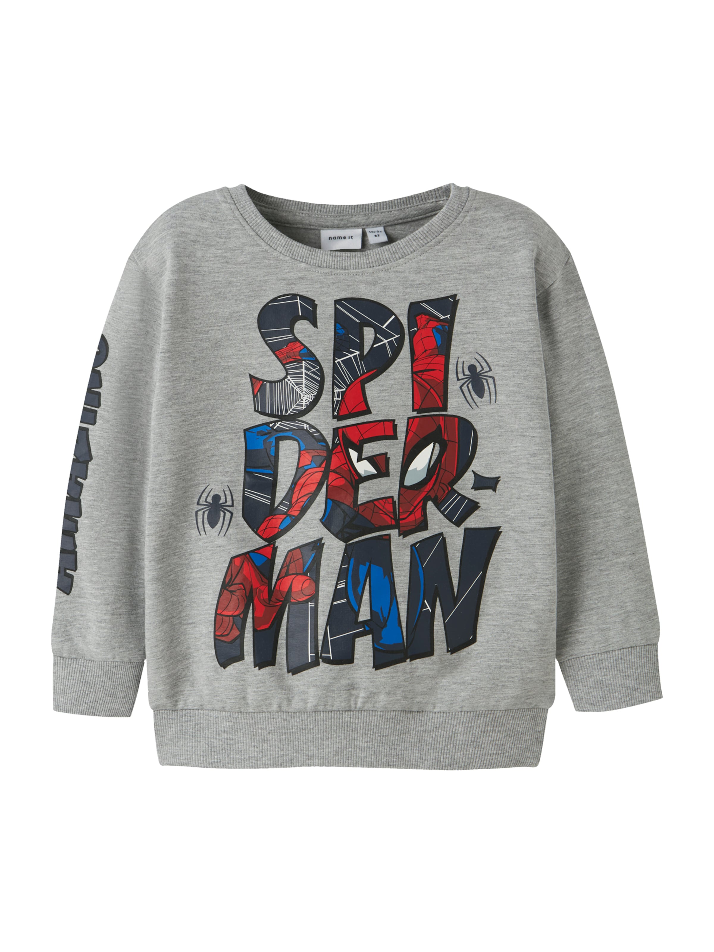 NAME IT Суичър 'NMMFLOYD SPIDER' в сиво: отпред