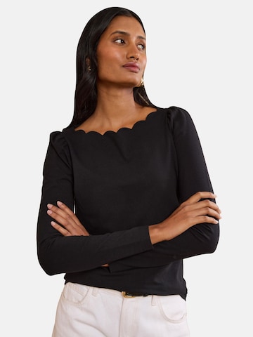 love & roses - Camiseta en negro: frente