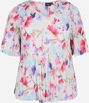 Zizzi Bluse 'Cathrine' i hvid: forside