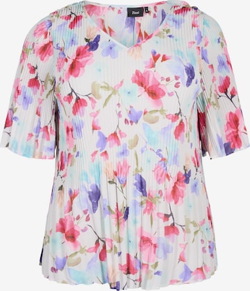 Zizzi Blouse 'Cathrine' in Wit: voorkant