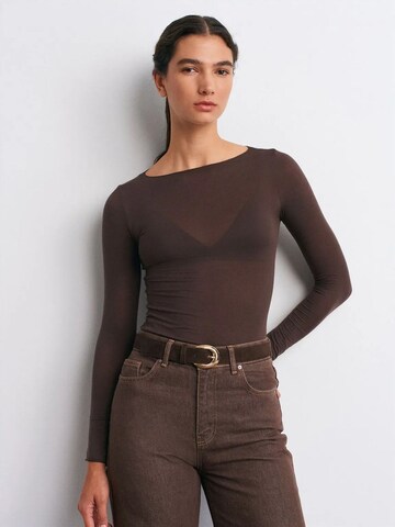 Camicia da donna di Dilvin in marrone: frontale