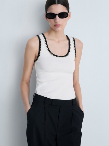 MANGO Top 'LOTA' in Wit: voorkant