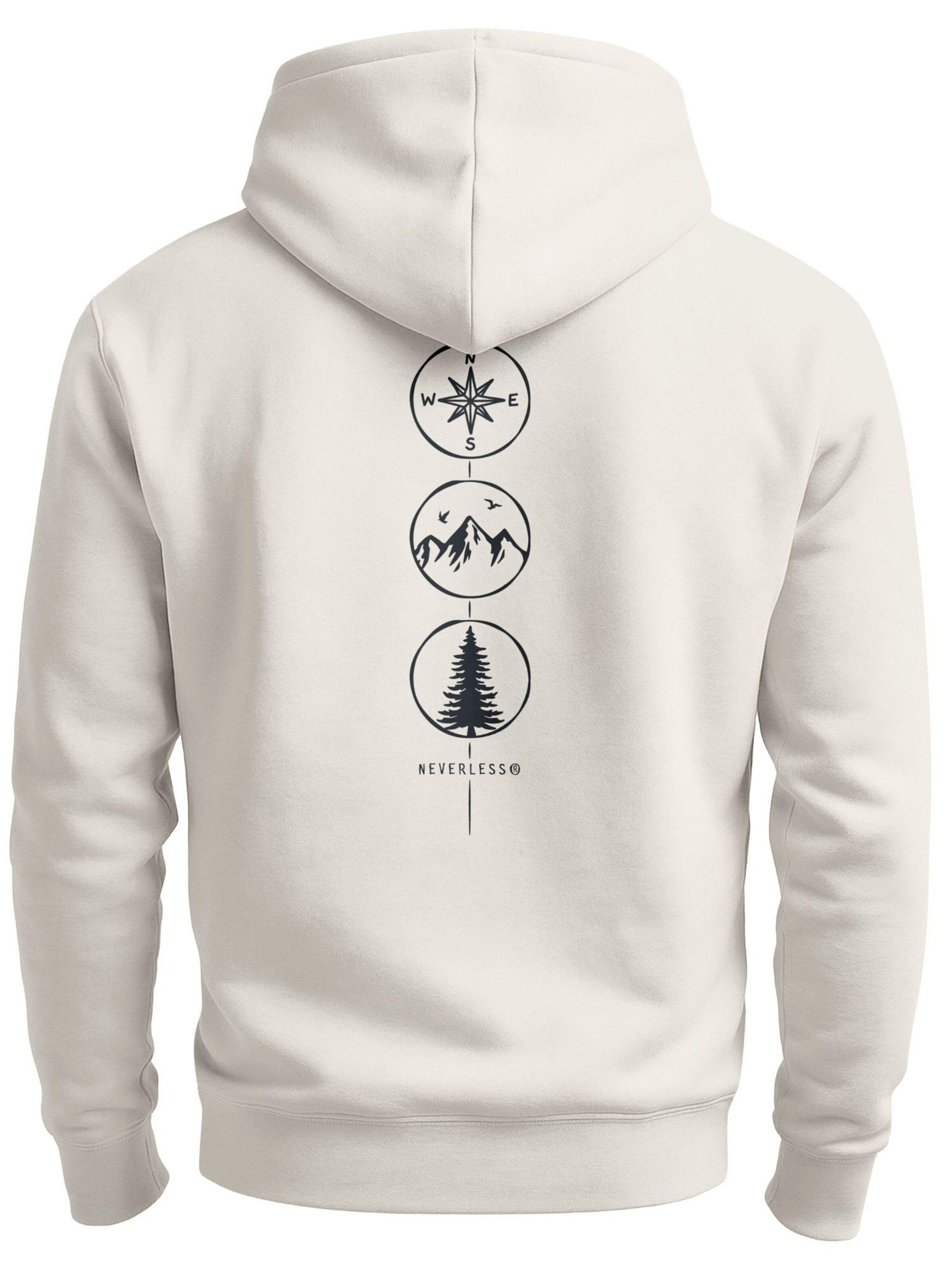 Neverless Sweatshirt 'Kompass Outdoor'‌ in Beige