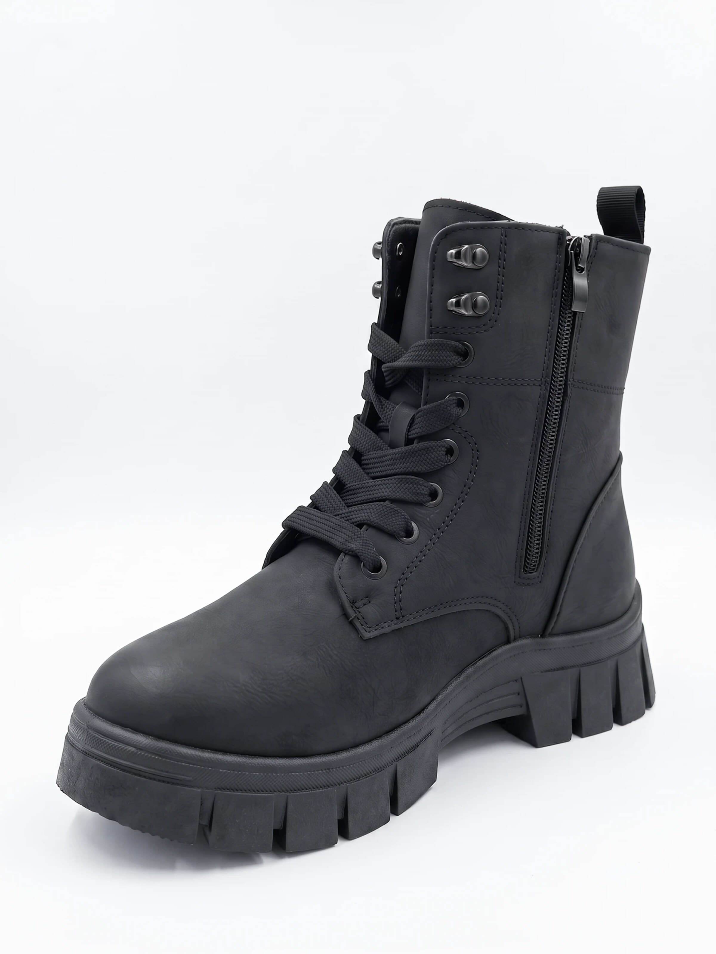 TorWeit Enkellaarsje 'Cool Lace Up Ankle Boots' in Zwart: voorkant