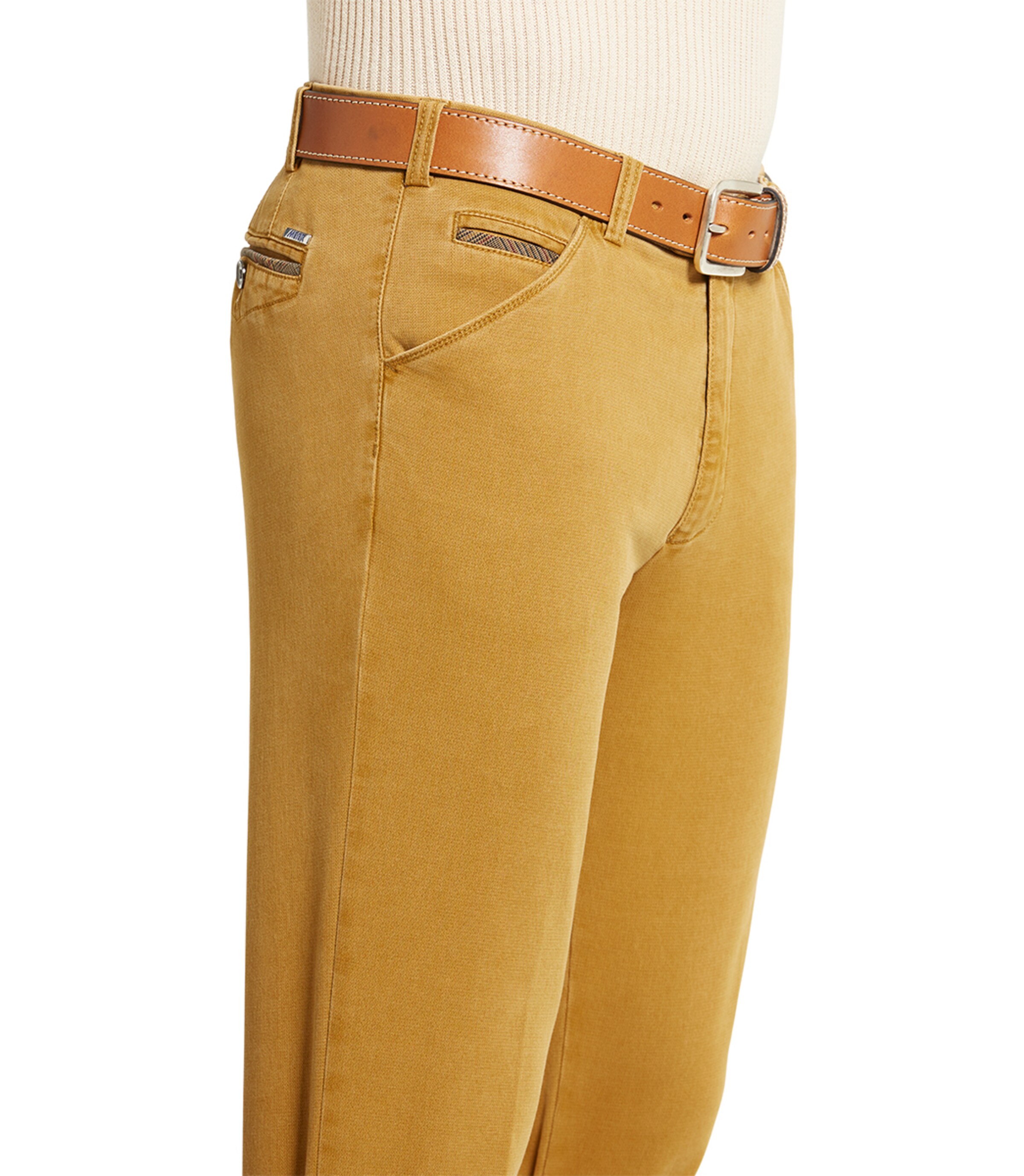 Meyer Hosen Slimfit Hose in Gelb