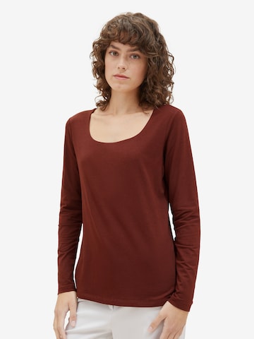 T-shirt TOM TAILOR en marron : devant