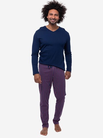 Mey Pyjama lang 'Graphic Stripes'‌‌ in Blau