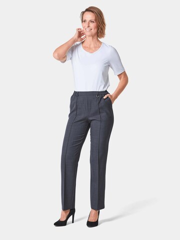 Coupe slim Pantalon à plis 'Martha' Goldner en gris