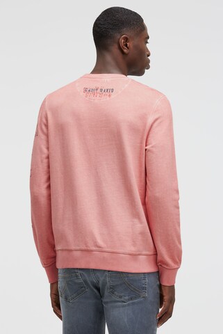 CAMP DAVID Sweatshirt Oil Dyed mit Crack Prints in Orange