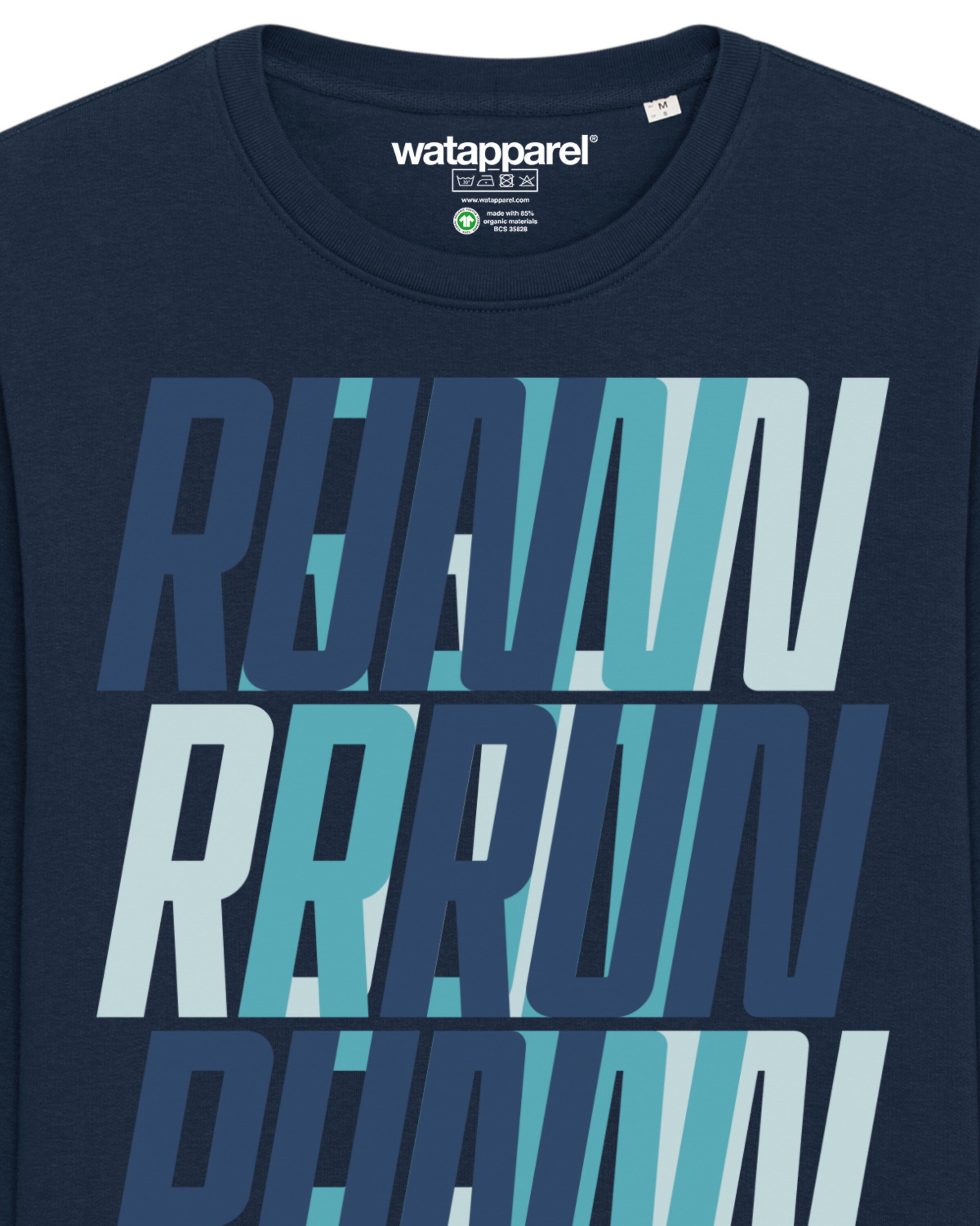 Watapparel Sweatshirt ' Run, Run, Run ' in Blau