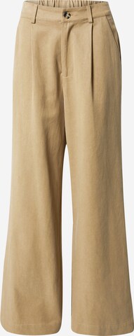 Esmé Studios Loose fit Trousers with creases 'Tamara' in Brown: front