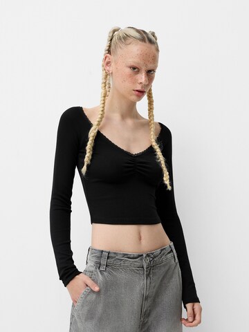 Bershka Shirt in Schwarz: Vorderseite