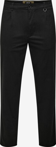 Regular Pantalon chino 'LOU' Only & Sons en noir : devant