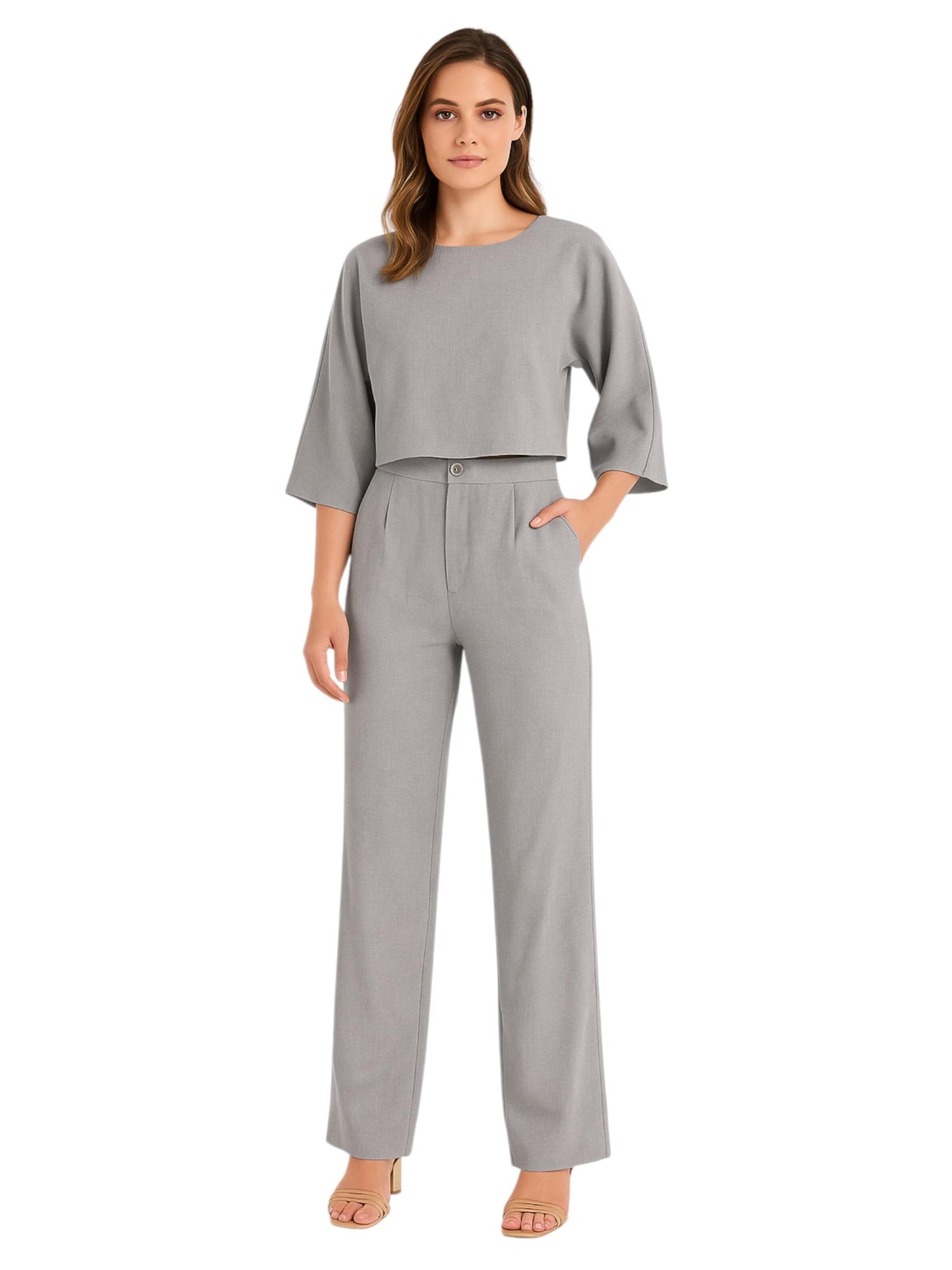 fashionshowcase Wide Leg Hose 'LIRIN'‌‌‌‌‌‌‌‌‌ in Grau