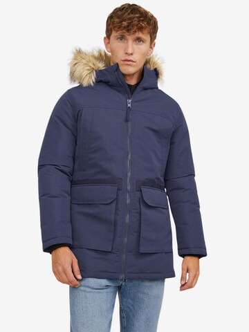 Manteau mi-saison 'Wing' JACK & JONES en bleu : devant