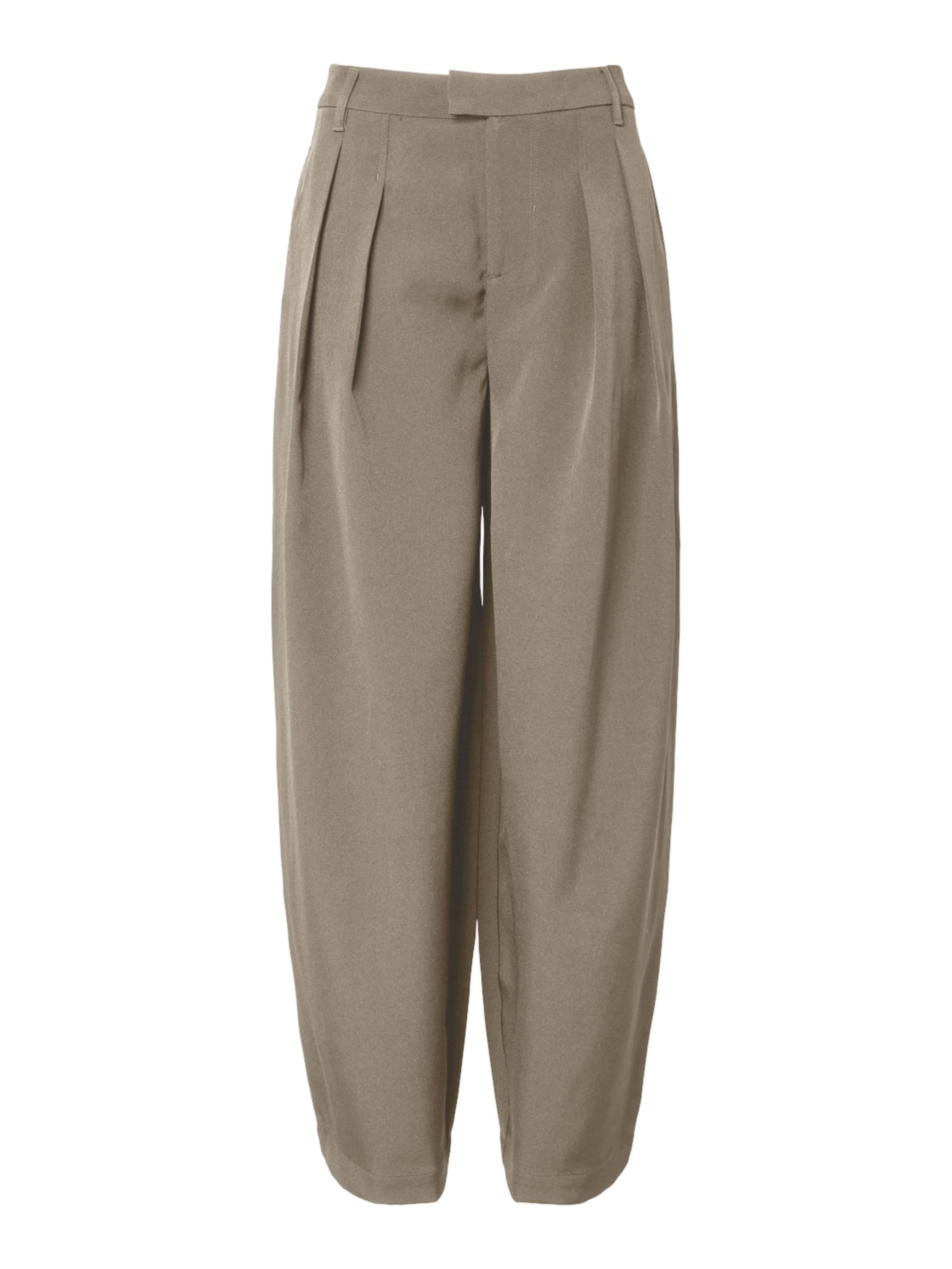 Baggy Pantalon à pince 'PCOLIVIA' PIECES en marron : devant