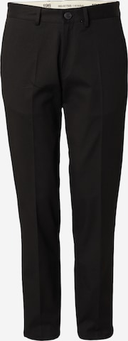 SELECTED HOMME Regular Trousers with creases 'WILLIAM' in Black: front