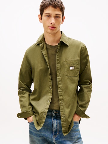 Tommy JeansRegular Fit Košulja - zelena boja: prednji dio