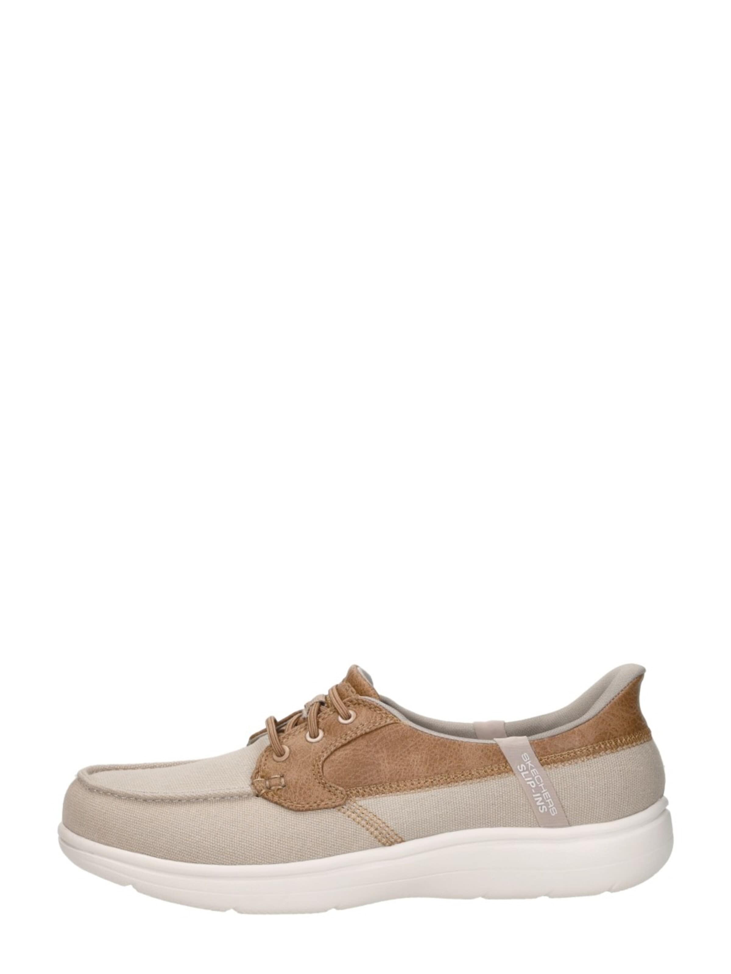 Chaussure à lacets 'Slip-Ins: On-The-Go Flex' SKECHERS en beige : devant