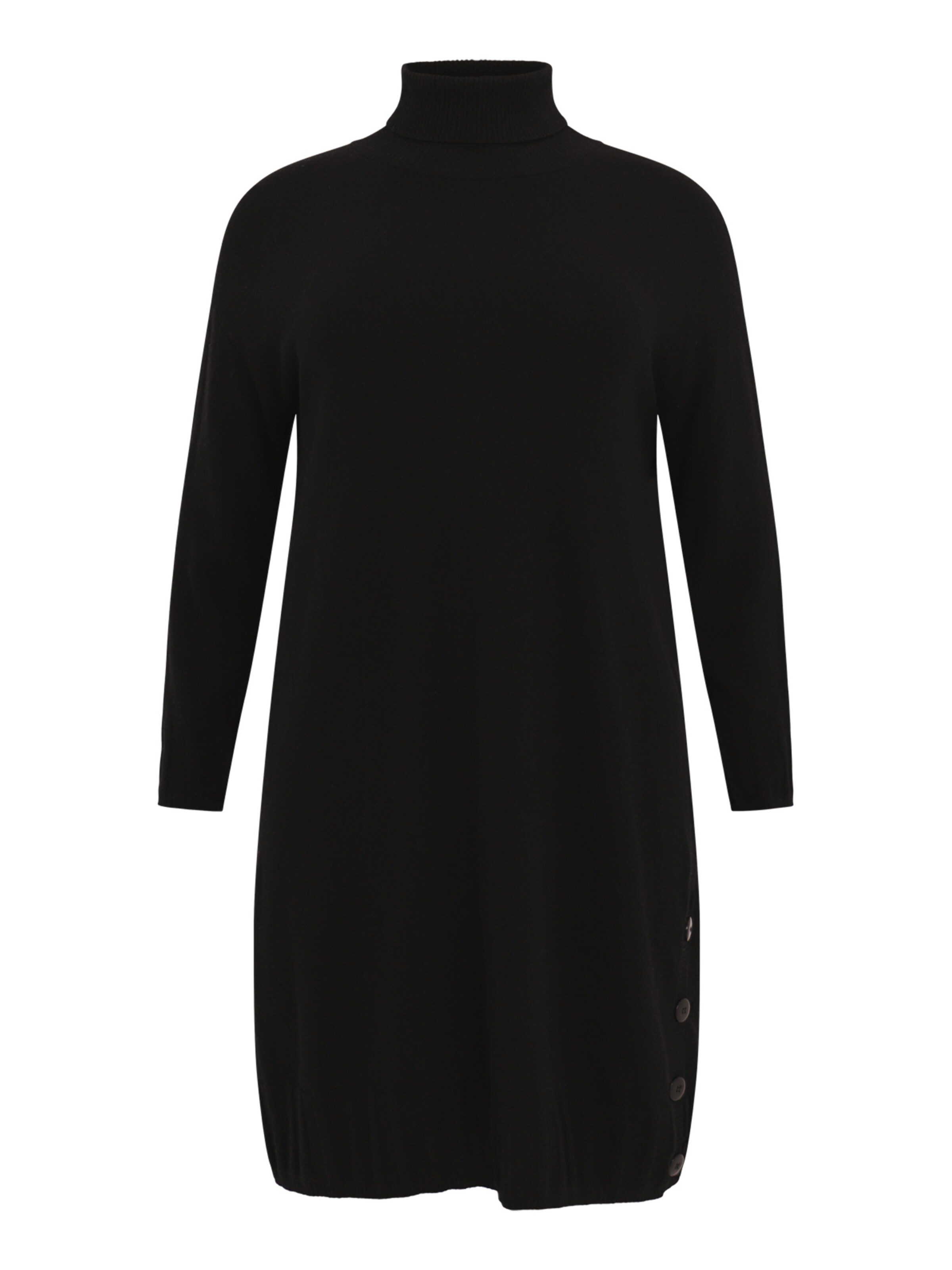 YOEK Gebreide jurk in Zwart: voorkant