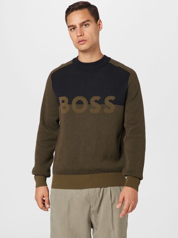 BOSS Orange - Pullover 'Asave' em verde: frente