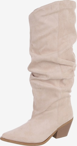 Ital-Design Stiefel in Beige: Vorderseite