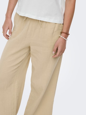 ONLY Wide leg Pants 'ONLTHYRA' in Beige