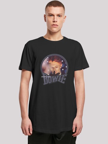 F4NT4STIC Shirt 'David Bowie Quiet Lights' in Zwart: voorkant