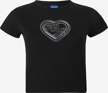 juoda HUGO Marškinėliai 'Dichroma_B': priekis